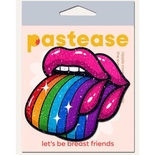 PASTEASE TASTE THE RAINBOW SPARKLING TONGUE OUT BREAST - PASTTRBW5