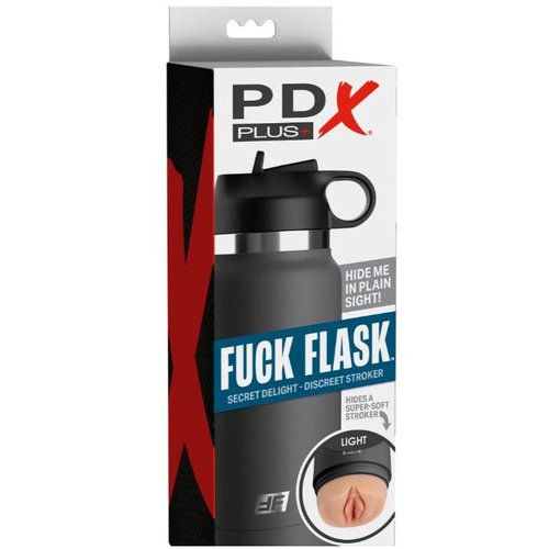 PDX PLUS FUCK FLASK SECRET DELIGHT DISCREET STROKER GREY BOTTLE LIGHT - PDRD62821
