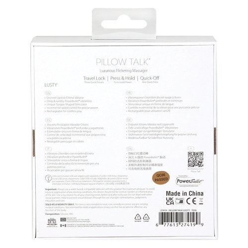 Pillow Talk Lusty Flickering Massager-Teal