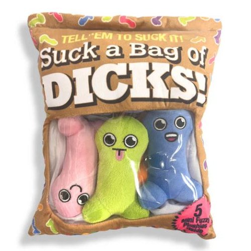 PLUSHY PILLOW SUCK A BAG OF DICKS