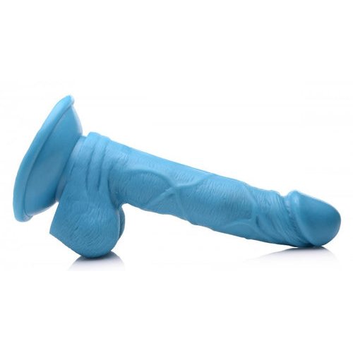 POP 6.5IN DILDO W/ BALLS BLUE - XRAG766BLU