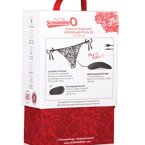 PREMIUM ERGONOMIC VIBRATING PANTY SET W/ REMOTE - SCRAEPBL