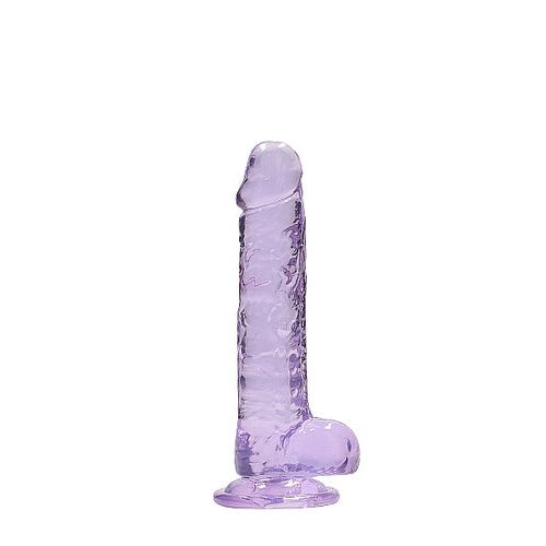 REALROCK 7IN REALISTIC DILDO W/ BALLS CLEAR PURPLE - SHTREA091PUR