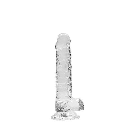 REALROCK 7IN REALISTIC DILDO W/ BALLS CRYSTAL CLEAR - SHTREA091TRA