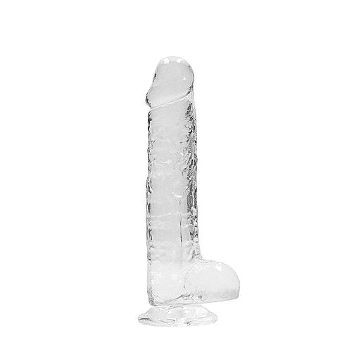 REALROCK 8IN REALISTIC DILDO W/ BALLS CRYSTAL CLEAR - SHTREA092TRA