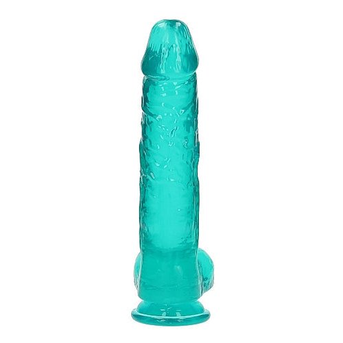 REALROCK REALISTIC DILDO W/ BALLS 10IN TURQUOISE - SHTREA130TUR