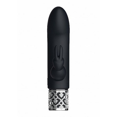 ROYAL GEMS DAZZLING BLACK RECHARGEABLE SILICONE BULLET - SHTROY012BLK