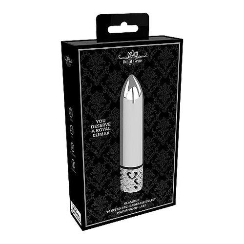 ROYAL GEMS GLAMOR POWERFUL BULLET RECHARGEABLE SILVER - SHTROY005SIL
