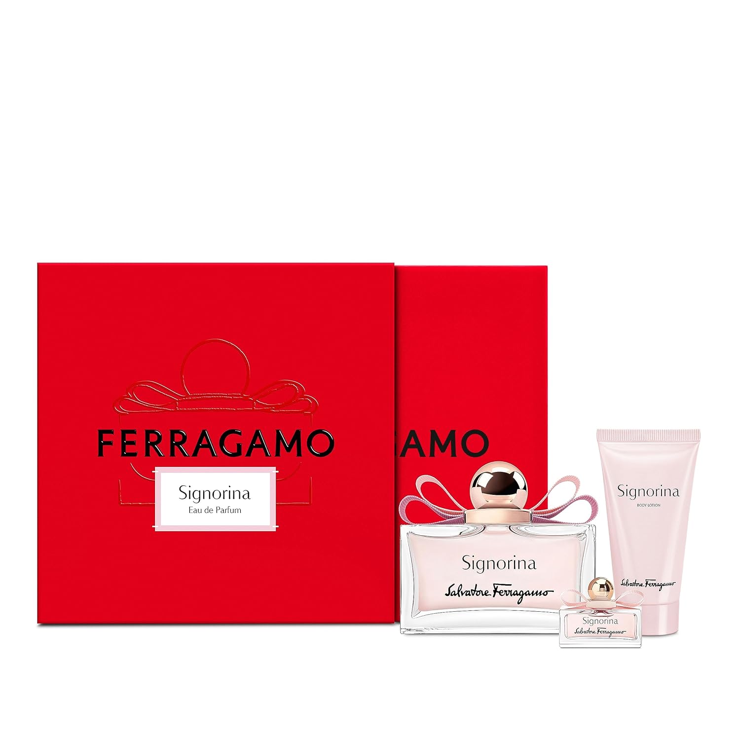 SALVATORE FERRAGAMO SIGNORINA 3PC SET, WOMEN'S GIFT SET, EDP-Pinkfoxxx