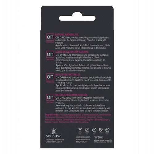 Sensuva ON Original Arousal Oil 5ml Bottle Medium Box