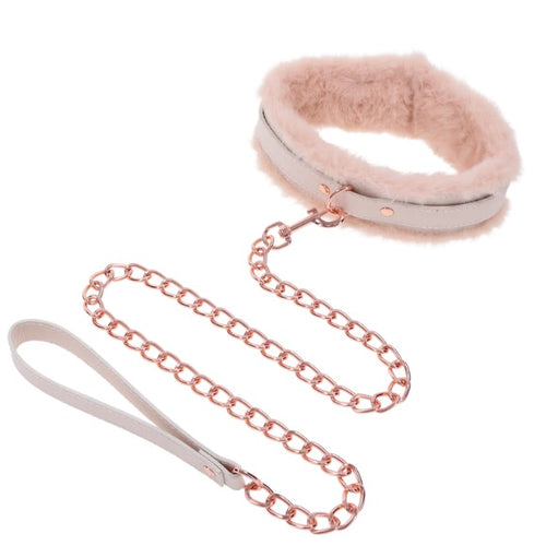 PEACHES N CREAME FUR COLLAR & LEASH - SS09962