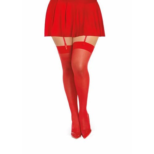 SHEER THIGH HIGH RED Q/S - DG0007XRD