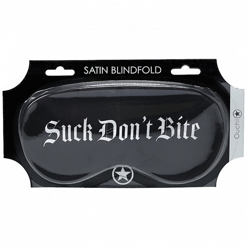 OUCH SUCK DON'T BITE PRINTED MASK SATIN BLACK - SHTOU1068BLK