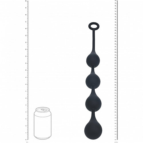 LEVELZ WATERDROP SILICONE ANAL BALLS L 40MM BLACK - SHTLVL040005BLK