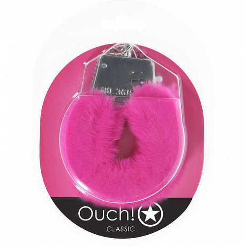 OUCH! CLASSIC FLUFFY HANDCUFFS PINK - SHTOU1047PNK