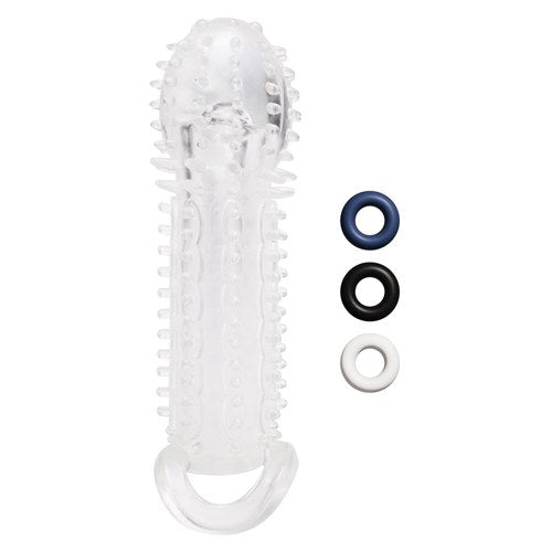 Size Up See Thru Textured Penis Extender with Ball Loop 1.5
