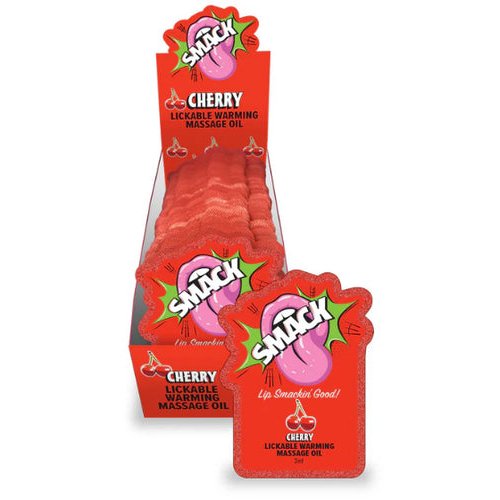 SMACK LICKABLE MASSAGE OIL 36 PC DISPLAY CHERRY