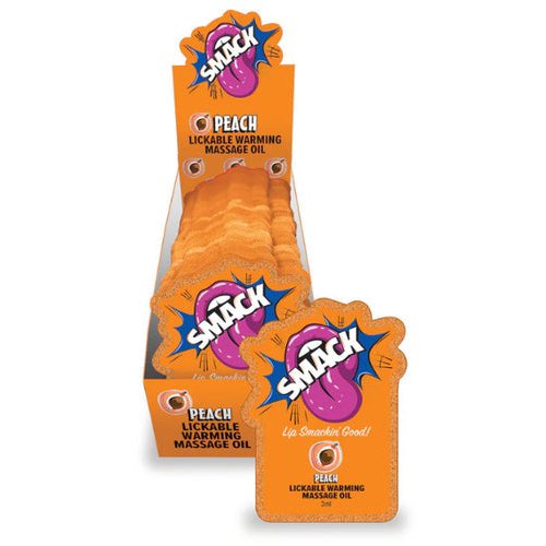 SMACK LICKABLE MASSAGE OIL 36 PC DISPLAY PEACH