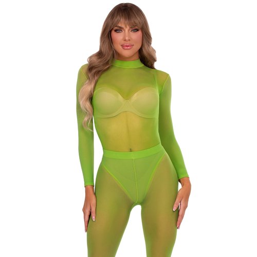 Snap Crotch Sheer Bodysuit Set - 89358 12622