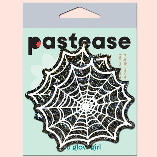 PASTEASE GLITTER BLACK GLOW IN THE DARK SPOOKY SPIDER - PASWEBGLW5