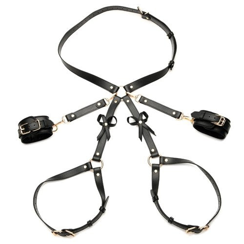Strict Bondage Harness with Bows-Black...