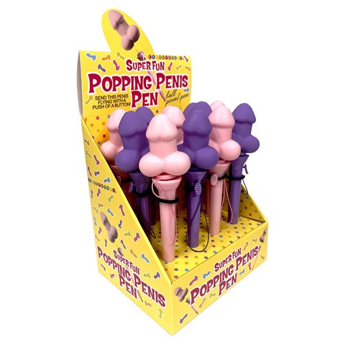 Super Fun Popping Penis Pen Display of 12