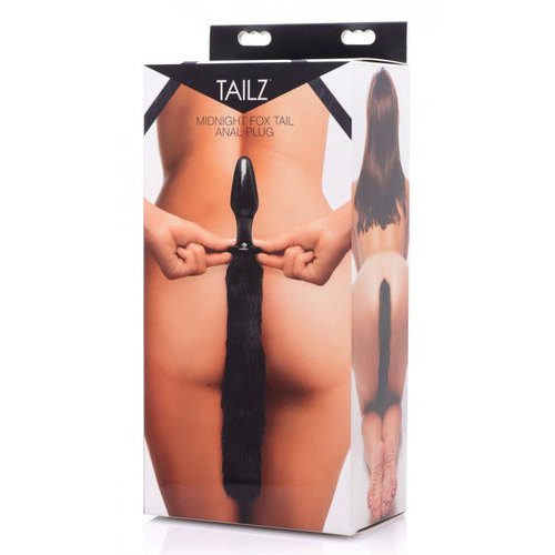 TAILZ MIDNIGHT FOX GLASS PLUG W/ TAIL - XRAE391