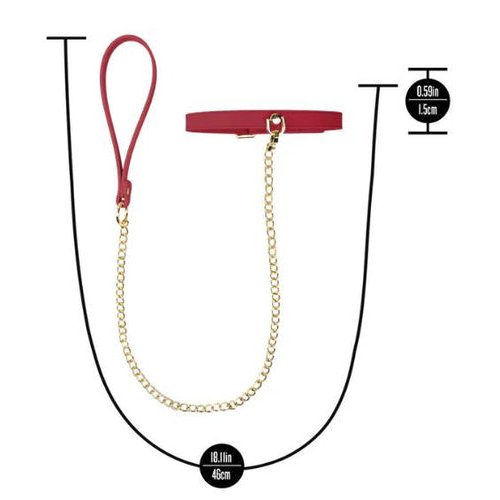 TEMPTASIA ARDOR COLLAR & LEASH RED - BN55548