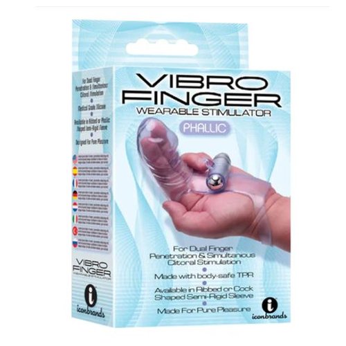THE 9'S VIBRO FINGER PHALLIC FINGER MASSAGER PURPLE - IB2652