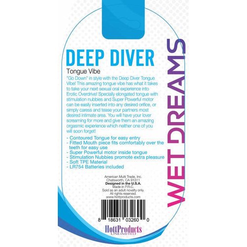 TONGUE STAR DEEP DIVER BLUE VIBRATING TONGUE WITH MOTOR