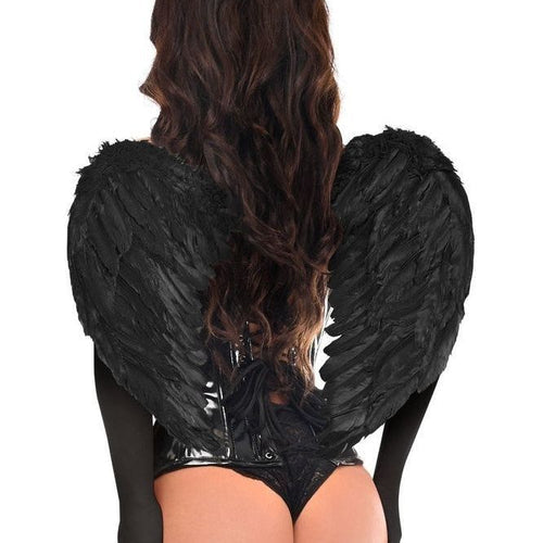 Top Drawer 4 PC Black Patent Dark Angel Corset Costume