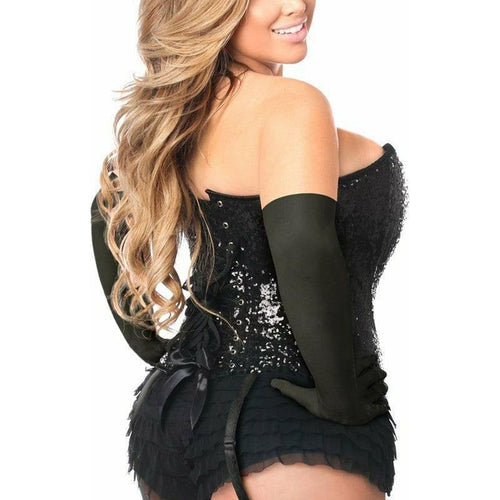 Top Drawer 4 PC Sequin Black Cat Corset Costume