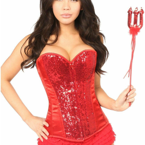 Top Drawer 4 PC Sexy Devil Corset Costume