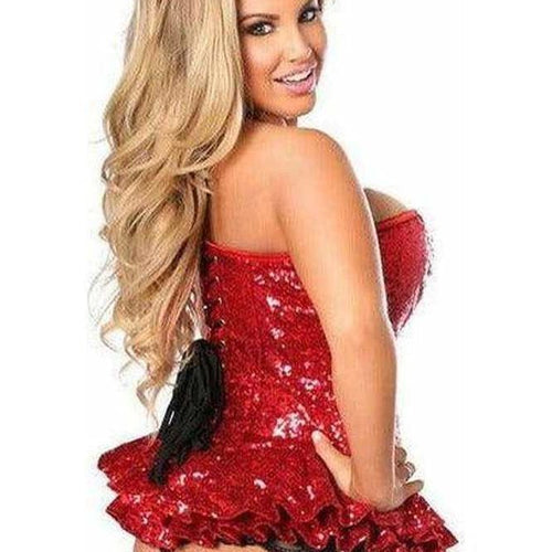 Top Drawer Premium Sequin Devil Corset Dress Costume