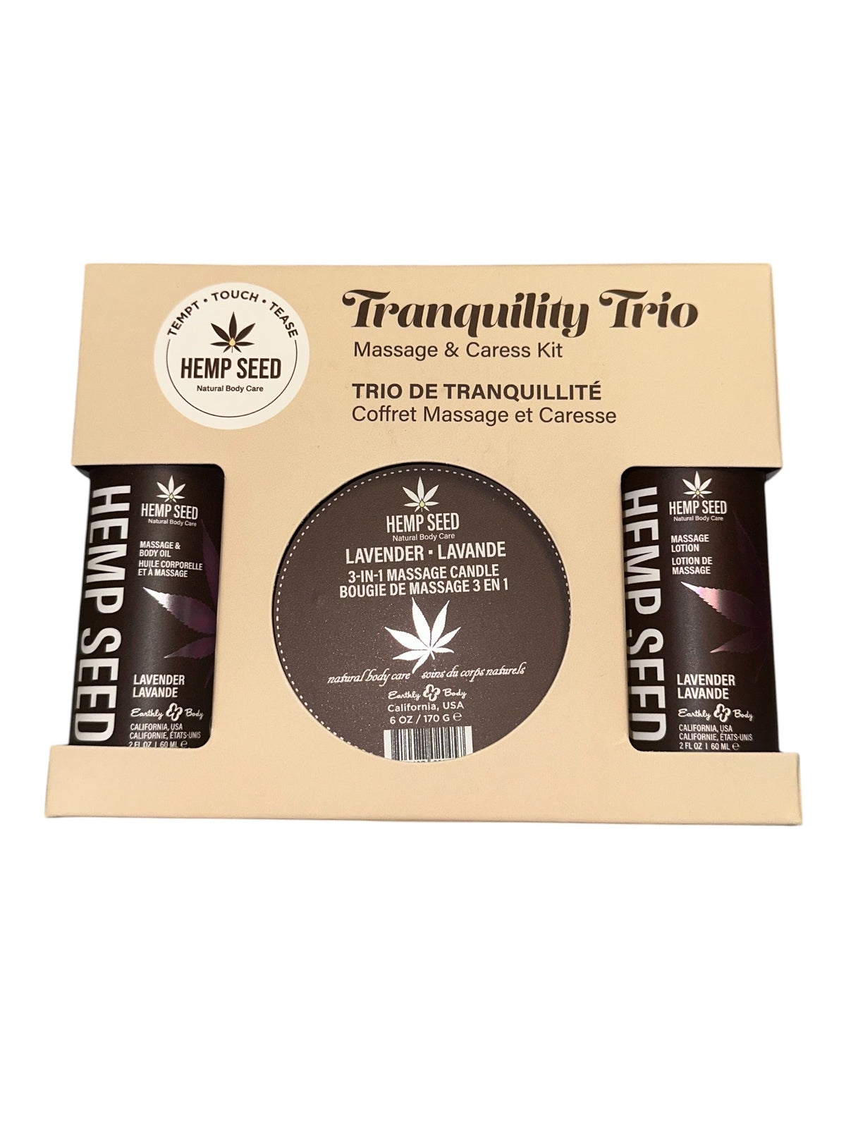 HEMP SEED TRANQUILITY TRIO GIFT SET LAVENDER 2OZ - EBHSMIB2517