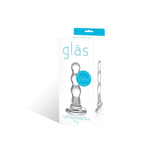 GLAS TRIPLE PLAY BEADED BUTT PLUG - ELGLAS15