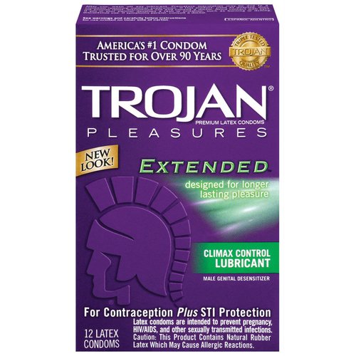 TROJAN PLEASURES EXTENDED 12PK - T97252