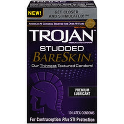 TROJAN STUDDED BARESKIN 10 PACK - T22889