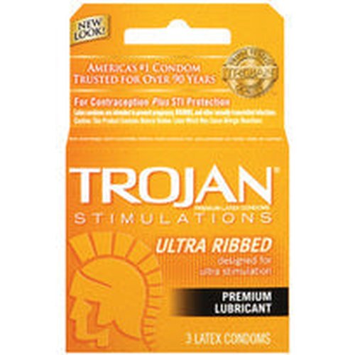TROJAN ULTRA RIBBED 3PK - T94050