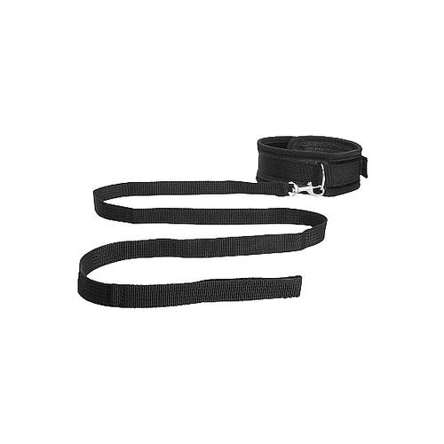 VELVET & VELCRO COLLAR & LEASH ADJUSTABLE BLACK - SHTOU518BLK