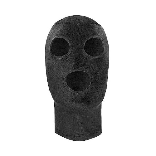 VELVET & VELCRO MASK W/ MOUTH & EYE OPENING BLACK - SHTOU523BLK