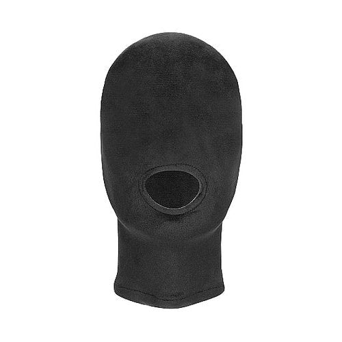 VELVET & VELCRO MASK W/ MOUTH OPENING BLACK - SHTOU524BLK