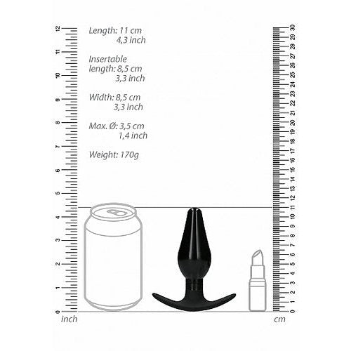 (WD) INTERCHANGEABLE BUTT PLUG ROUNDED LARGE BLACK - SHTOU352BLK