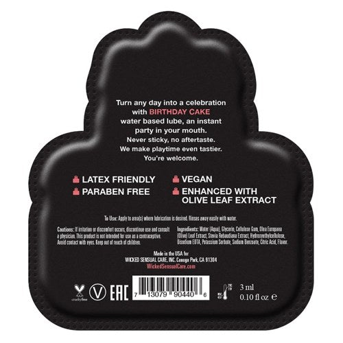Wicked Sensual Aqua Flavored Birthday Cake Foil Pack 3ML