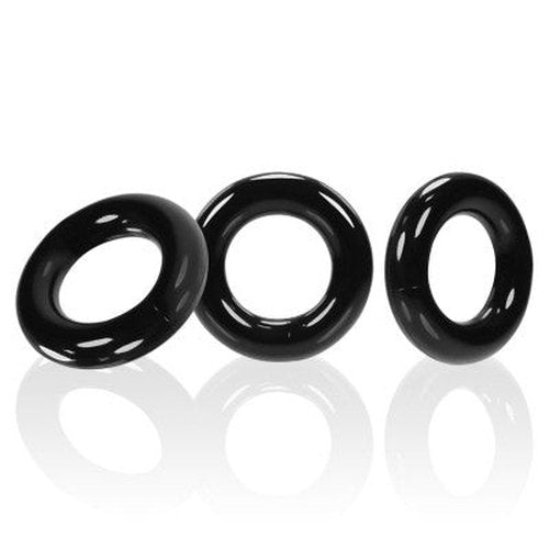 WILLY RINGS 3 PK COCKRINGS BLACK (NET) - OX3047BLK