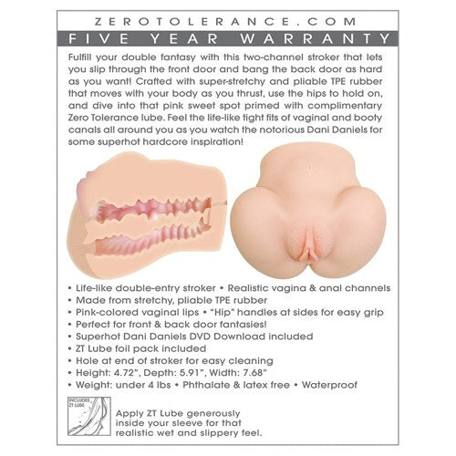 Zero Tolerance Dani Daniels Ass & Vagina Stroker Light