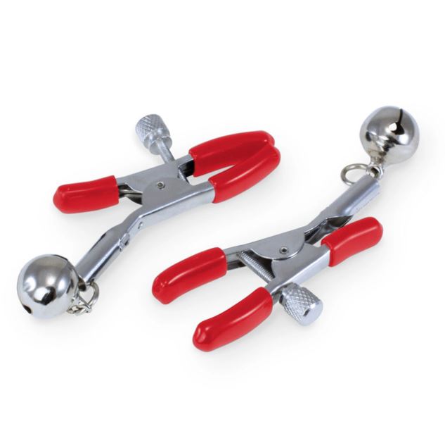 KINK CURIOUS BALL GAG & NIPPLE CLAMPS SET RED - FRKINK002234