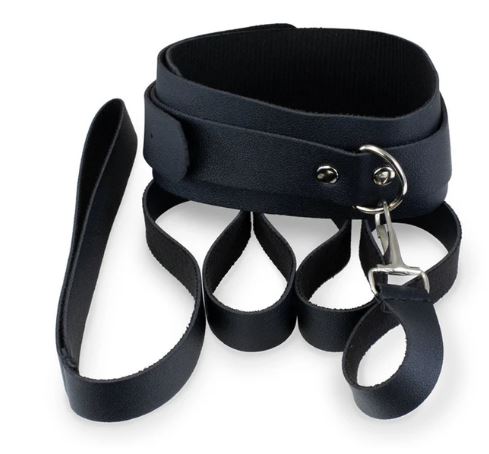 KINK CURIOUS COLLAR & LEASH SET BLACK - FRKINK002238