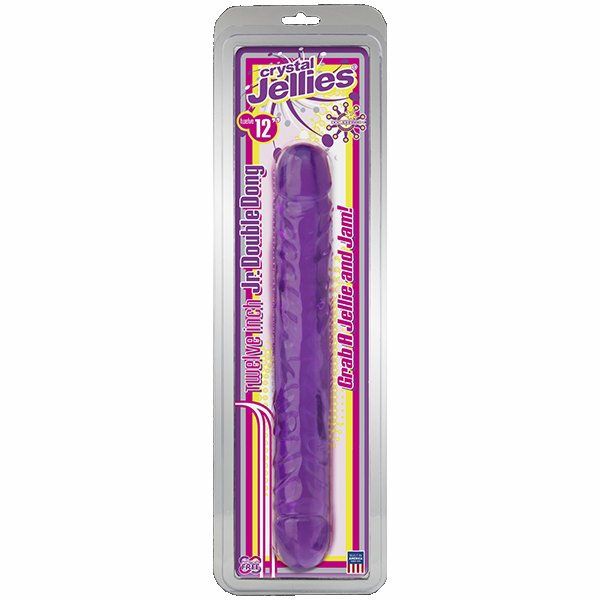 CRYSTAL JELLIES 12IN JR DOUBLE DONG PURPLE