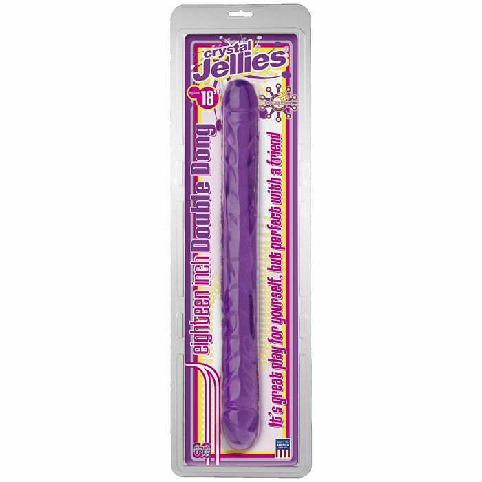 CRYSTAL JELLIES DOUBLE DONG 18IN PURPLE